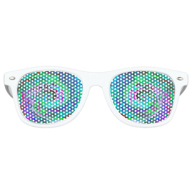 Lunettes De Fête Retro Retro Vert, Rouge et Magenta Abstrait Super (Devant)