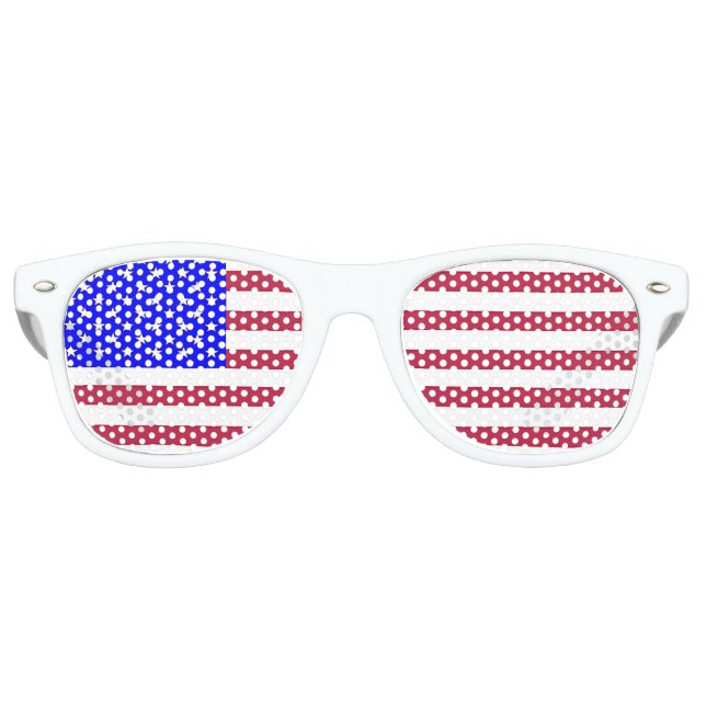 Lunettes De Fête Retro Rouge, blanc et bleu (Devant)