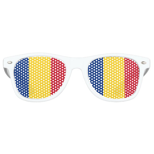 Lunettes De Fête Retro Roumanie Drapeau Patriotique roumain (Devant)