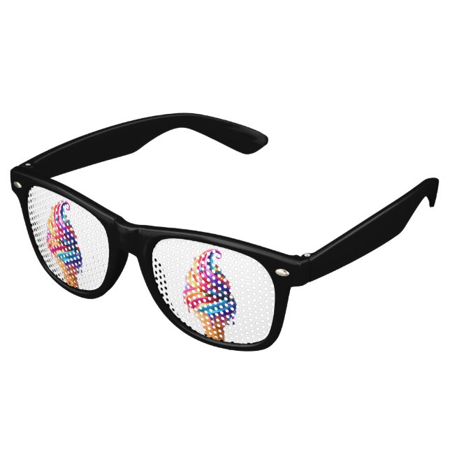 Lunettes De Fête Retro SlipperyJoe's vibrante crème glacée cone classique (Angulaire)