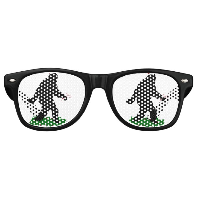 Lunettes De Fête Retro Squatch de Noël - Squatchin' avec des cannes de bo (Devant)
