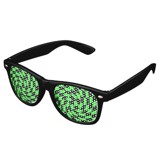 Lunettes De Fête Retro Tableau de contrôle noir vert rétro (Angulaire)