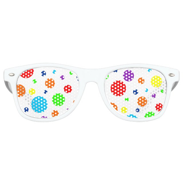 Lunettes De Fête Retro Taches Arc-en-ciel blanc (Devant)