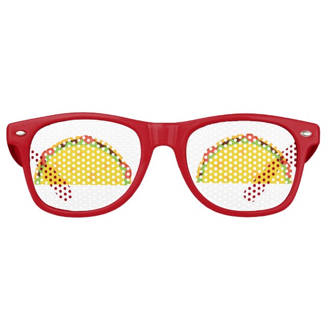 Lunettes De Fête Retro Taco Funny Tex Mex Nuances alimentaires (Devant)