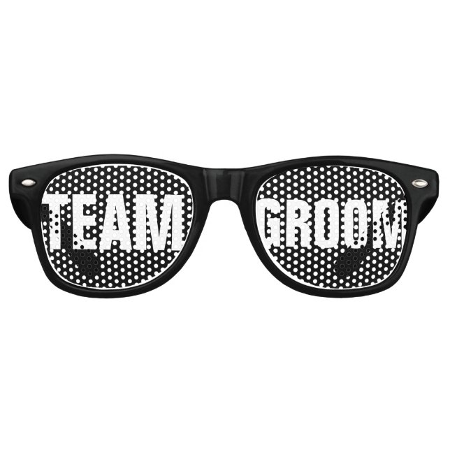 Lunettes De Fête Retro Teintes de la fête Team Groom (Devant)