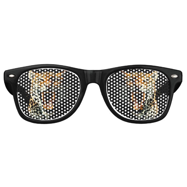Lunettes De Fête Retro Tête d'attaque du léopard (Devant)