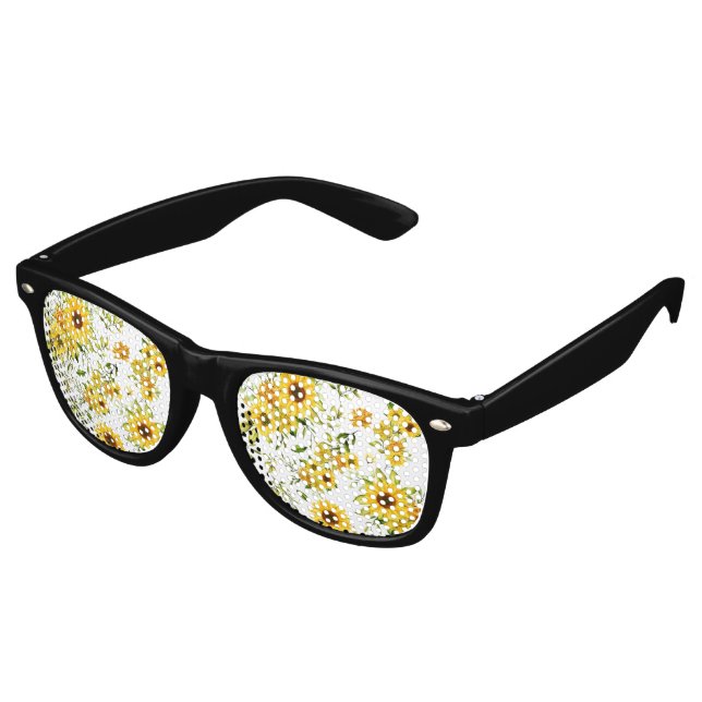 Lunettes De Fête Retro Tournesol à l'aquarelle 8 (Angulaire)