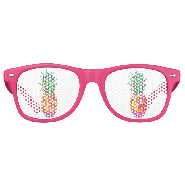 Lunettes De Fête Retro Triangles géométriques roses Girly Ananas (Devant)