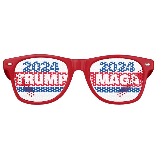 LUNETTES DE FÊTE RETRO TRUMP MAGA 2024 (Devant)