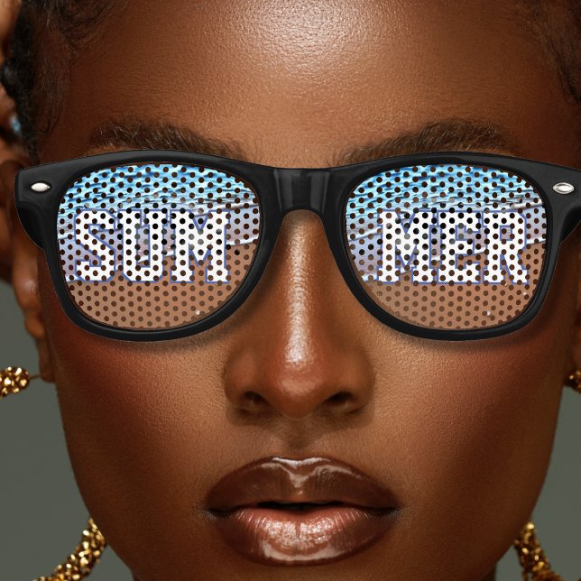 Lunettes De Fête Retro Vacances à la plage d'été (summer beach sand and waves retro sunglasses)