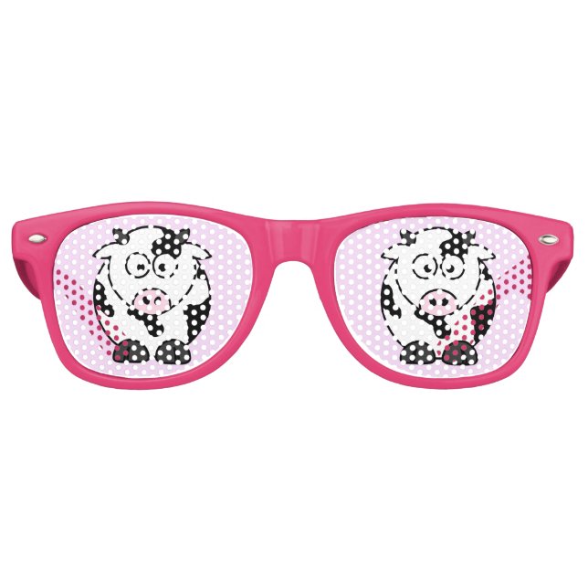 Lunettes De Fête Retro Vache drôle (Devant)