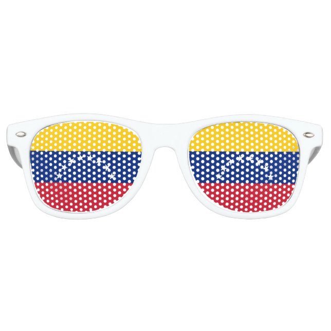 Lunettes De Fête Retro Venezuela Drapeau Patriotique Vénézuélien (Devant)