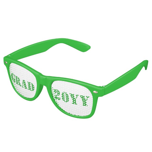 Lunettes De Fête Retro Vert et blanc Grad 2016 Conception de texte (Angulaire)