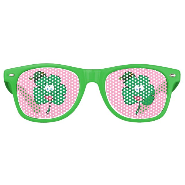 Lunettes De Fête Retro Visage de trèfle mignon (Devant)