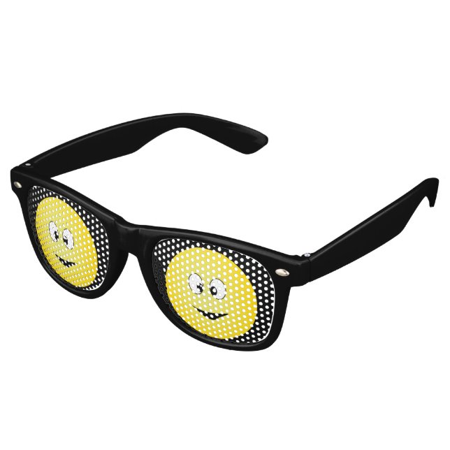 Lunettes De Fête Retro Visage souriant sourd aux yeux croisés (Angulaire)