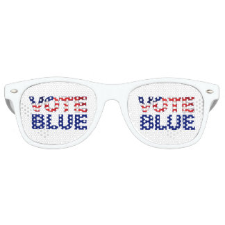 Lunettes De Fête Retro VOTE Drapeau Bleu Américain Démocrate