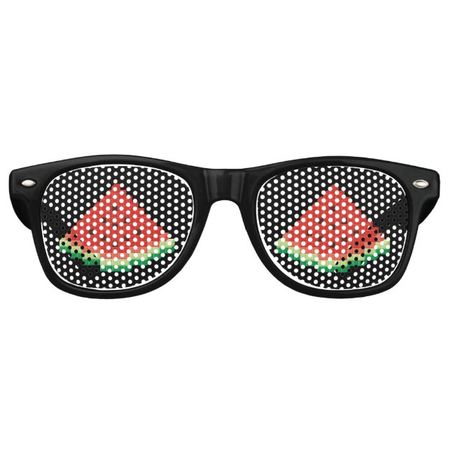 Lunettes De Fête Retro Watermelon Pixel Art (Devant)