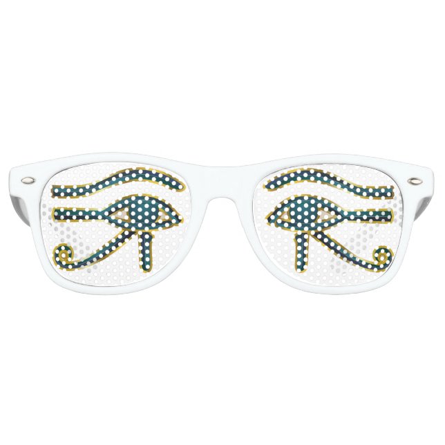 Lunettes De Fête Retro Yeux bleu et or égyptien (Devant)