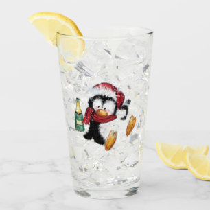 Lunettes de Noël drôle de pingouin en verre