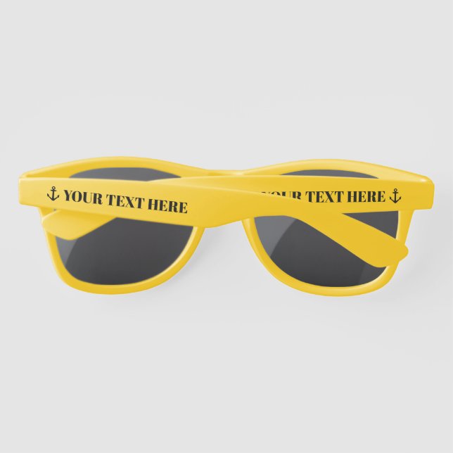 Lunettes de soleil à ancre marine avec nom de bate (Dos)