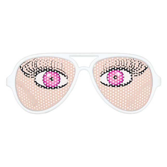 Lunettes De Soleil Aux Faux Yeux Roses (Devant)