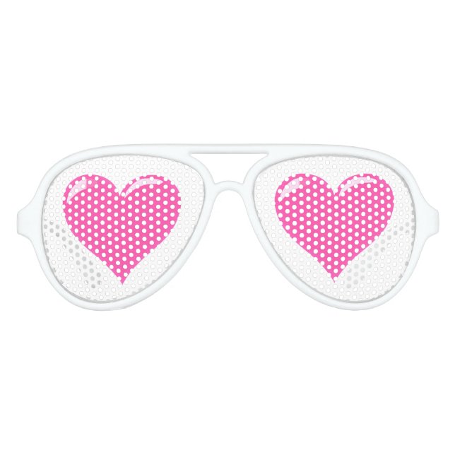 Lunettes de soleil avec coeurs roses pour soirée (Devant)