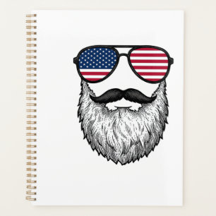 Lunettes de soleil barbe patriotique vintage T-shi