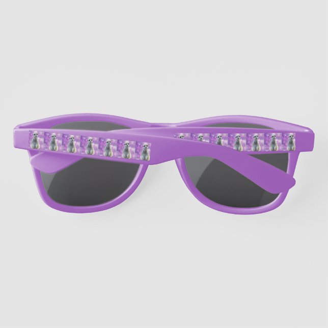 Lunettes De Soleil Charme chatoyant : Meerkat sur Pink Bokeh Arrière  (Dos)