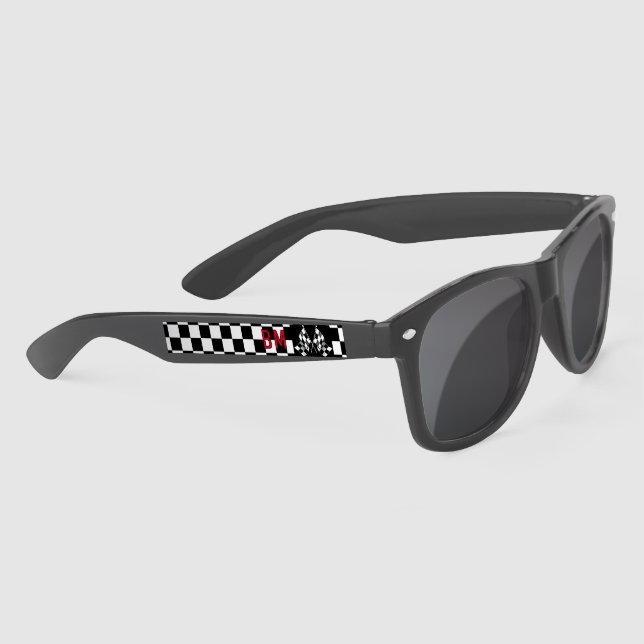 Lunettes De Soleil Cool personnalisé Motif d'indicateur d'À damiers n (Droite)