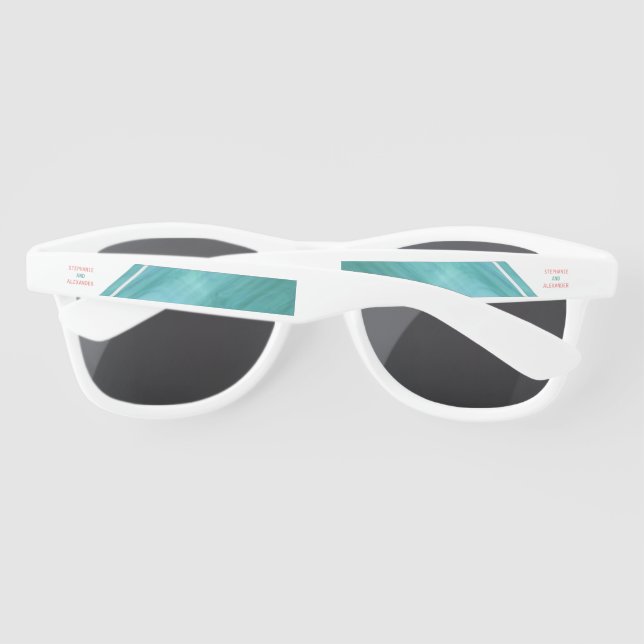 Lunettes De Soleil Coral moderne Mariage Turquoise (Dos)