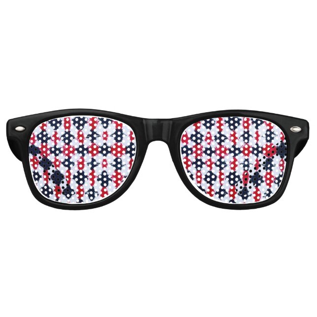 Lunettes de soleil de fête modernes rouges et noir (Devant)
