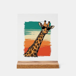 Lunettes de soleil de girafe cool T-shirt vintage