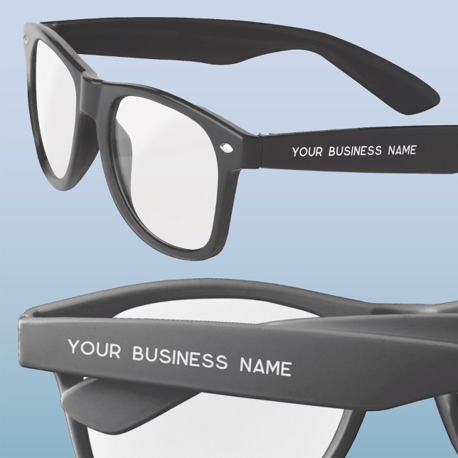 Lunettes de soleil de nom commercial promotionnell (Your Business Name simple minimalist text promotional sunglasses)