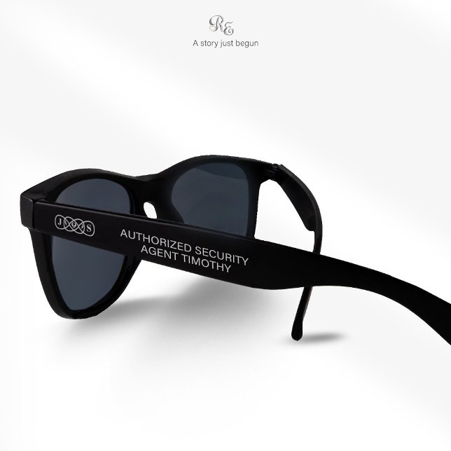 Lunettes de soleil de sécurité de porte-anneau (Mission ready! Ring Bearer sunglasses personalized with twin flame infinity monogram.)