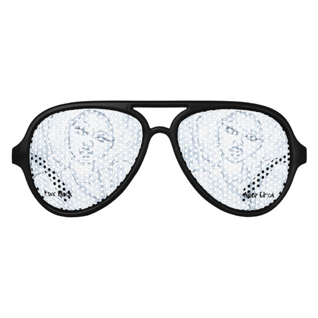 Lunettes de soleil de style artistique noir néon (Devant)