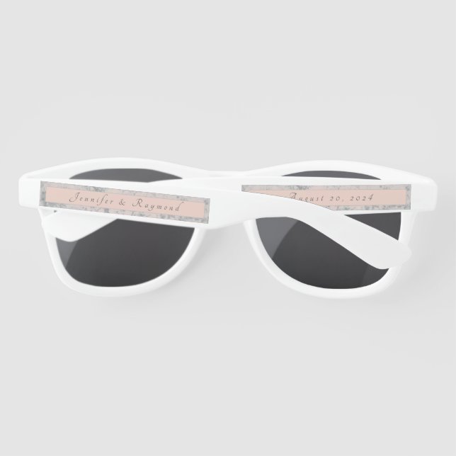 Lunettes De Soleil Élégant Marbré de pêche et de gris (Dos)