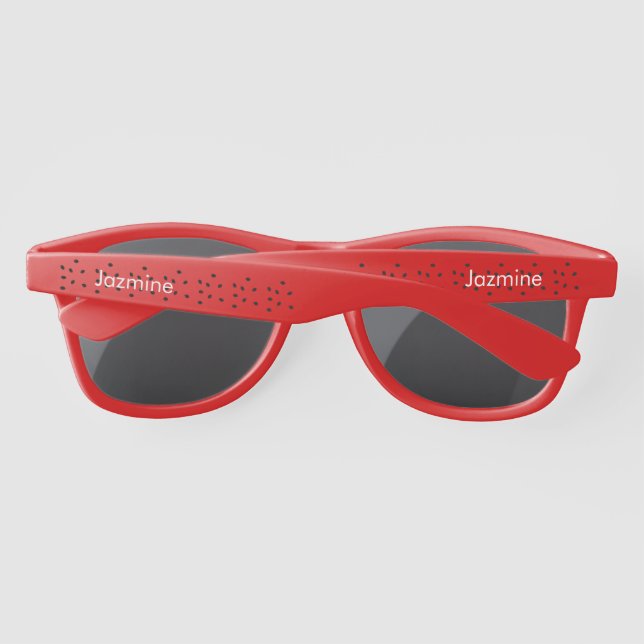 Lunettes De Soleil Été Watermelon Monogrammé Nom Tropical Rouge (Dos)