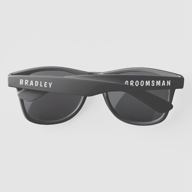 Lunettes De Soleil Garçon d'honneur de mariage Moderne Nom Personnali (Dos)