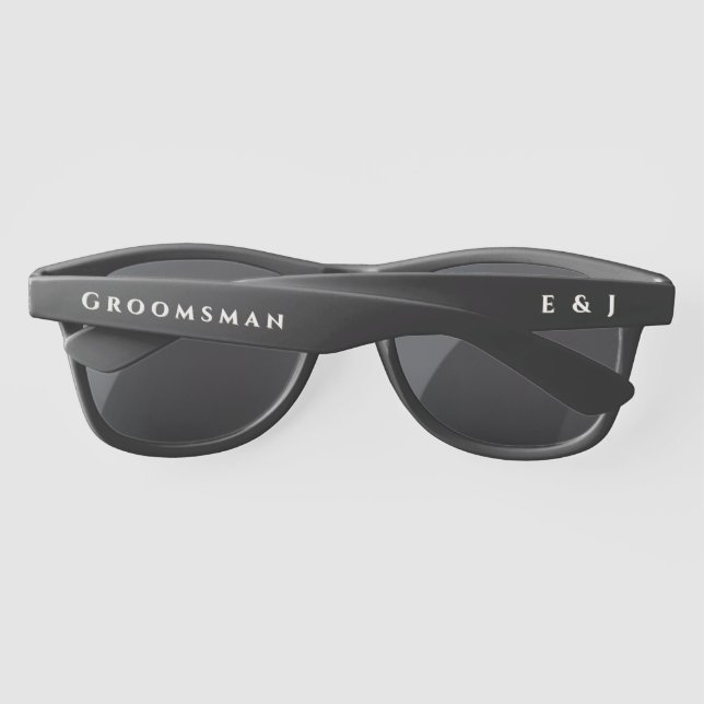 Lunettes De Soleil Groomsman Mariage de automne Rustique personnalisé (Dos)