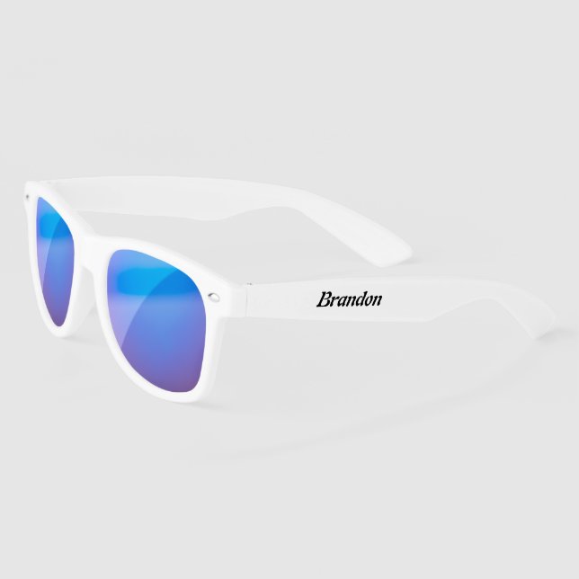 Lunettes De Soleil Lentille violette blanche personnalisée (Gauche)