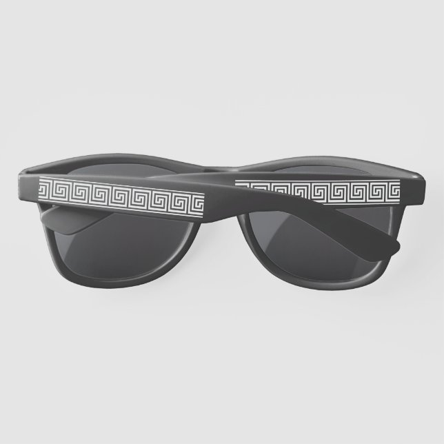 Lunettes de soleil noires avec clé grecque méandre (Dos)