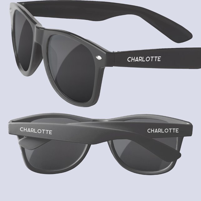 Lunettes De Soleil Nom personnalisé Police moderne (Simple minimalist personalized name sunglasses)
