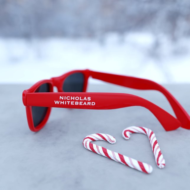 Lunettes De Soleil Père Noël Professionnel Noël Rouge Noël (🎅 Suitable for all Professional Santas  - just add your name!)