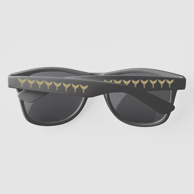 Lunettes De Soleil Symbole Polygonal Or Caduceus (Dos)