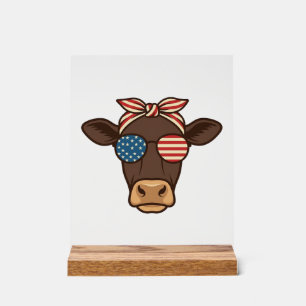 Lunettes de soleil tête de vache patriotique desig