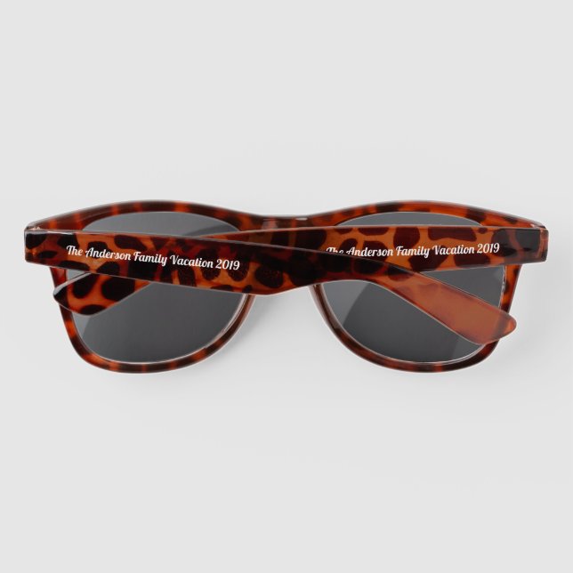 Lunettes De Soleil Texte de script personnalisé tendance (Dos)