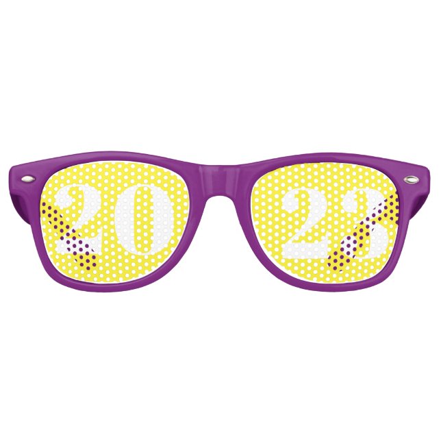 Lunettes de soleil violet et jaune du Nouvel An (Devant)