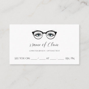 Lunettes d'oeil bleu chic Rendez-vous à l'examen o