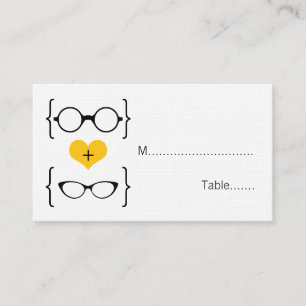 Lunettes Geeky Jaune Mariage Cartes de Place