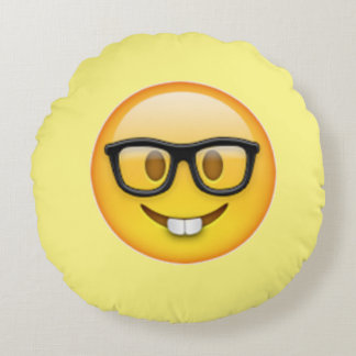 Lunettes nerd pour garçon Emoji Coussin rond